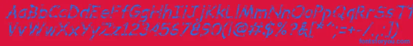 fuente DalmataDreamItalic – Fuentes Azules Sobre Fondo Rojo