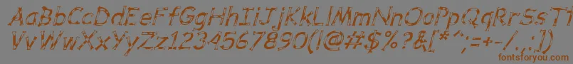DalmataDreamItalic Font – Brown Fonts on Gray Background