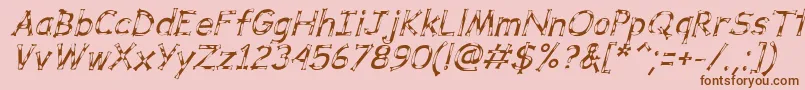 DalmataDreamItalic-Schriftart – Braune Schriften auf rosa Hintergrund