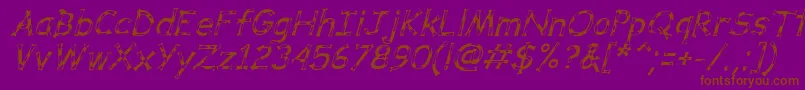 DalmataDreamItalic Font – Brown Fonts on Purple Background