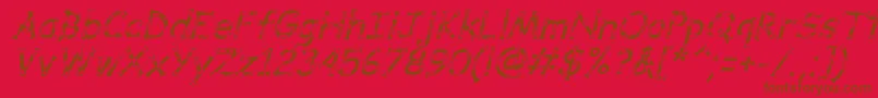 DalmataDreamItalic Font – Brown Fonts on Red Background
