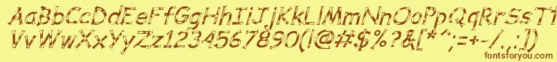 DalmataDreamItalic Font – Brown Fonts on Yellow Background