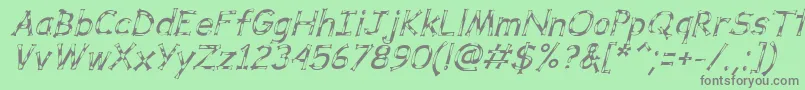 DalmataDreamItalic Font – Gray Fonts on Green Background