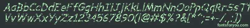 DalmataDreamItalic Font – Green Fonts on Black Background