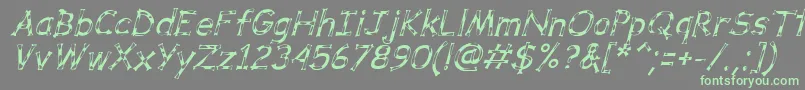 DalmataDreamItalic Font – Green Fonts on Gray Background