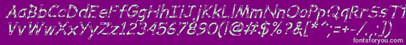 DalmataDreamItalic Font – Green Fonts on Purple Background