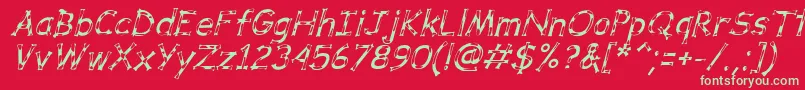 DalmataDreamItalic Font – Green Fonts on Red Background