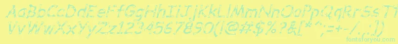 DalmataDreamItalic Font – Green Fonts on Yellow Background