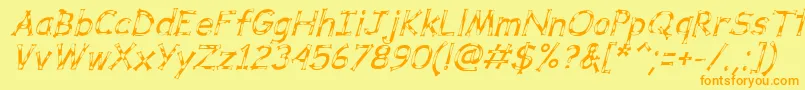 DalmataDreamItalic Font – Orange Fonts on Yellow Background