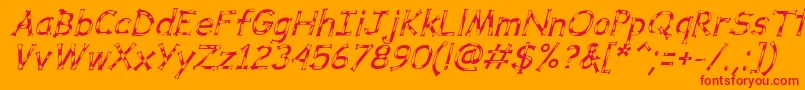 DalmataDreamItalic Font – Red Fonts on Orange Background