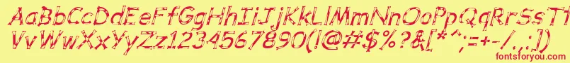 Шрифт DalmataDreamItalic – красные шрифты на жёлтом фоне