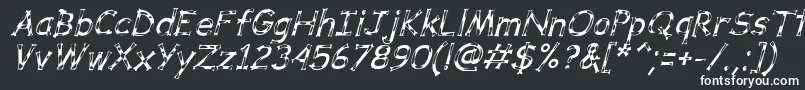 DalmataDreamItalic-fontti – valkoiset fontit