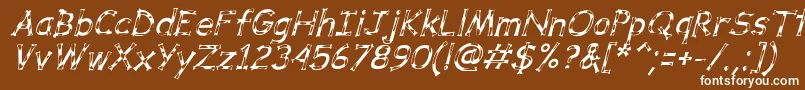 DalmataDreamItalic Font – White Fonts on Brown Background