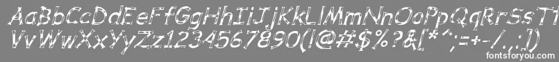 DalmataDreamItalic Font – White Fonts on Gray Background