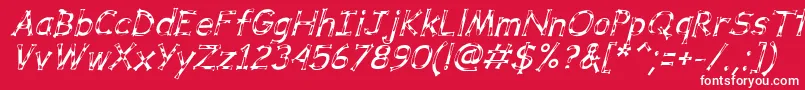 DalmataDreamItalic Font – White Fonts on Red Background