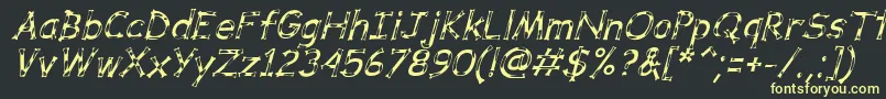 DalmataDreamItalic Font – Yellow Fonts on Black Background