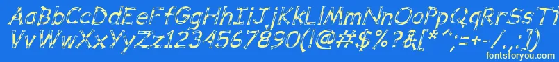 DalmataDreamItalic Font – Yellow Fonts on Blue Background