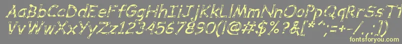 DalmataDreamItalic Font – Yellow Fonts on Gray Background