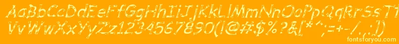 DalmataDreamItalic Font – Yellow Fonts on Orange Background