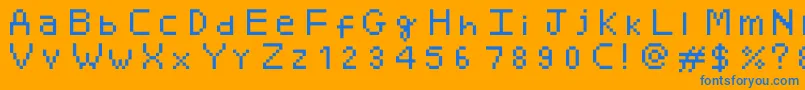 Minami Font – Blue Fonts on Orange Background