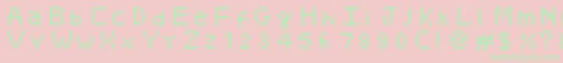 Minami Font – Green Fonts on Pink Background