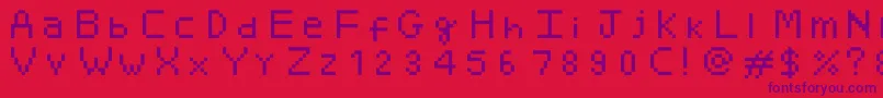 Minami Font – Purple Fonts on Red Background