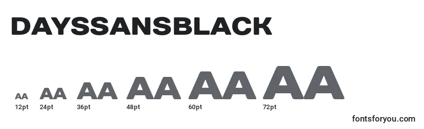 Размеры шрифта DaysSansBlack