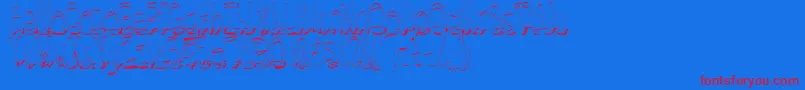 HesitantShadow-Schriftart – Rote Schriften auf blauem Hintergrund