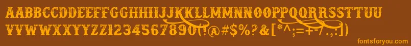 Docktrin Font – Orange Fonts on Brown Background