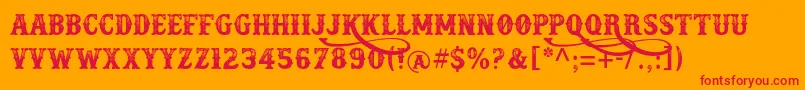 フォントDocktrin – オレンジの背景に赤い文字