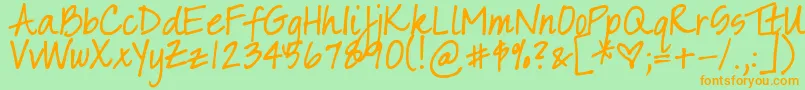 Police DjbSarahPrints – polices orange sur fond vert