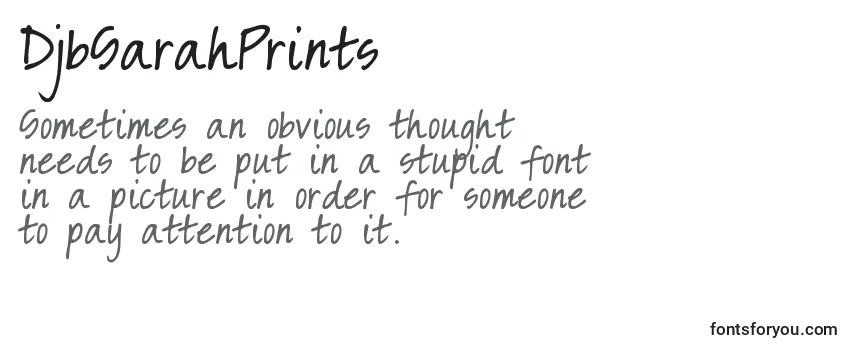 Review of the DjbSarahPrints Font