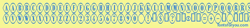 Czcionka ARombyrndotl – niebieskie czcionki na żółtym tle