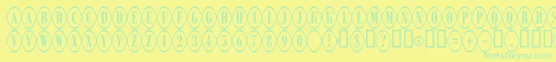 フォントARombyrndotl – 黄色い背景に緑の文字