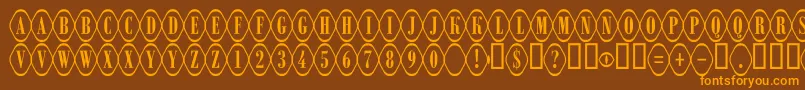 Fonte ARombyrndotl – fontes laranjas em um fundo marrom