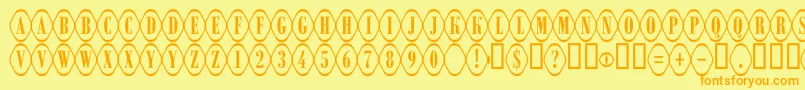 ARombyrndotl-fontti – oranssit fontit keltaisella taustalla