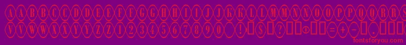 フォントARombyrndotl – 紫の背景に赤い文字