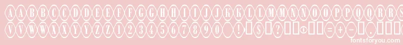 ARombyrndotl-Schriftart – Weiße Schriften auf rosa Hintergrund