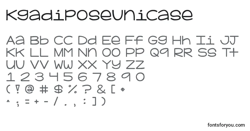 Schriftart Kgadiposeunicase – Alphabet, Zahlen, spezielle Symbole
