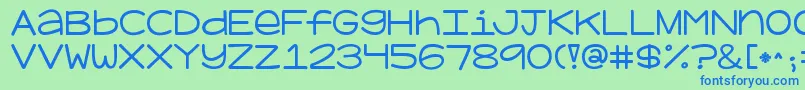 Kgadiposeunicase Font – Blue Fonts on Green Background