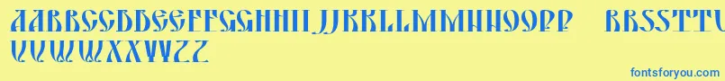 Yermak Font – Blue Fonts on Yellow Background