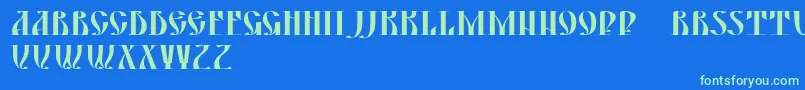 Yermak Font – Green Fonts on Blue Background