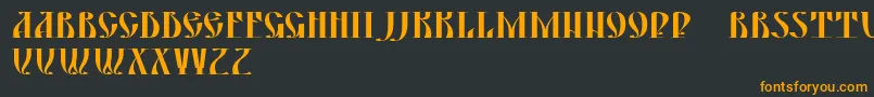 フォントYermak – 黒い背景にオレンジの文字