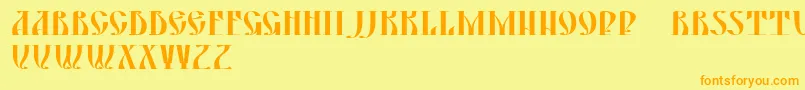 Yermak-Schriftart – Orangefarbene Schriften auf gelbem Hintergrund