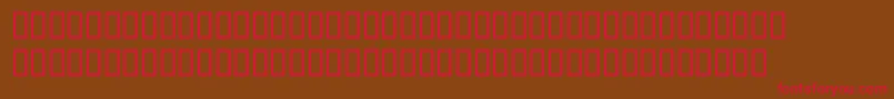 フォントTexcatlinObliquesh – 赤い文字が茶色の背景にあります。