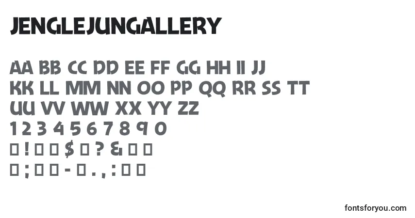 A fonte JengleJungallery – alfabeto, números, caracteres especiais