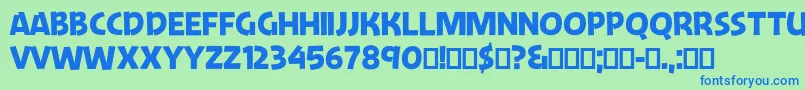 JengleJungallery Font – Blue Fonts on Green Background