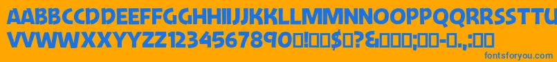 JengleJungallery Font – Blue Fonts on Orange Background