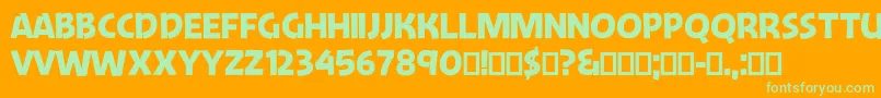 JengleJungallery Font – Green Fonts on Orange Background