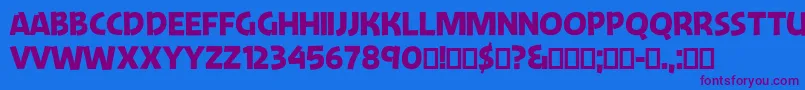 JengleJungallery Font – Purple Fonts on Blue Background